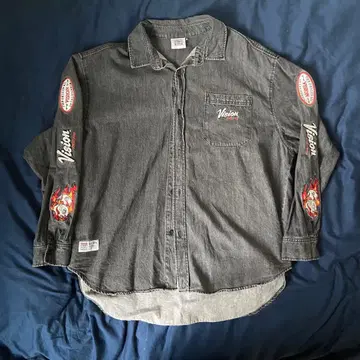 Vision 그레이 긴팔 데님 셔츠