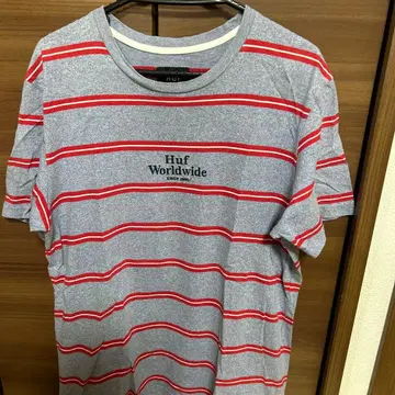 [단종] huf 티셔츠 보더 월드와이드 블루 화이트 라인 L