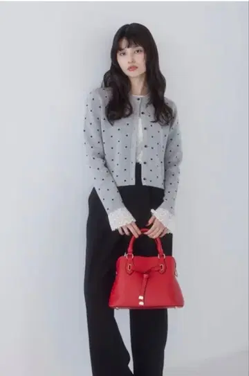 VIS 도트 자카드 가디건