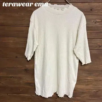 [ terawear emu ] 리브 편직 반팔 티셔츠 모크넥 XL
