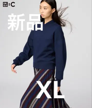 완판템 새상품 [UNIQLO] 스무스 코튼 크루넥 스웨터 네이비 XL