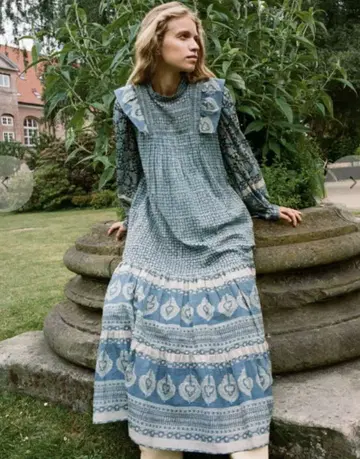 Sea New York 프릴 꽃무늬 볼륨 슬리브 원피스