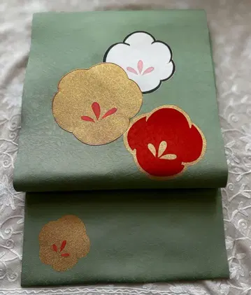 극일품 한나리 금채매문 순수 실크 나고야 오비