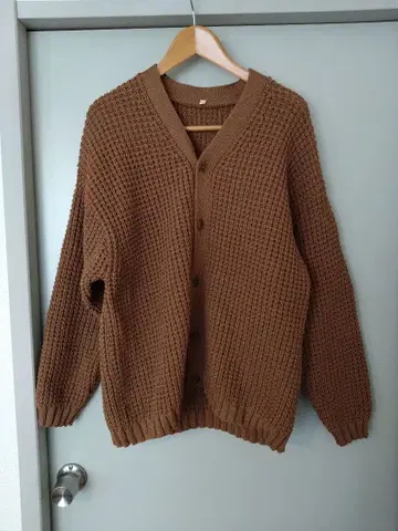 무지 라보 공기를 머금은 실로 짠 와플 편직 가디건 남녀 공용