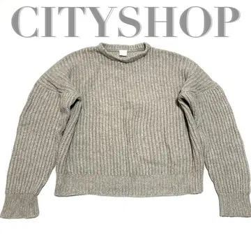 새상품급 CITYSHOP 시티샵 그레이 리브 긴팔 니트 스웨터