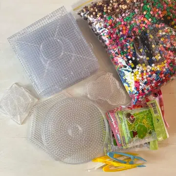 펄러비즈 다색 비즈 플레이트 17개 세트 / 미니 펄러비즈 플레이트 2개