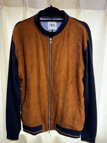 ZARA 자라 브라운 네이비 집업 블루종 자켓 L