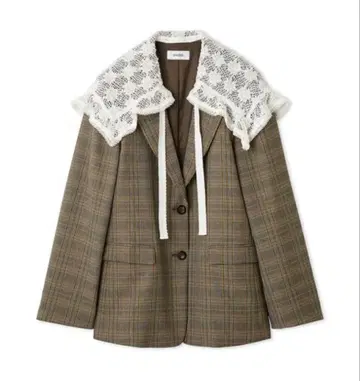 스나이델 snidel 레이스 칼라 테일러드 자켓 체크