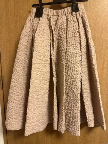 hyeon 베이지 자카드 스커트 M