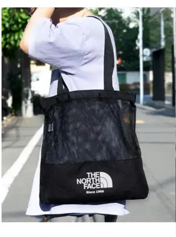 THE NORTH FACE 메쉬 토트백 블랙 한국 한정판