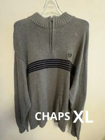 CHAPS 그레이 지퍼 스웨터 XL