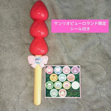 딸기 사탕 지팡이 씰 포함 산리오 퓨로랜드 한정판 학교 축제