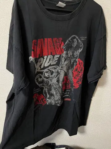 구제 의류 그래픽 T셔츠 블랙 오버 사이즈 90s USA