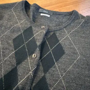 IENA 이에나 울 아가일 그레이 가디건 M