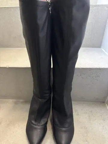 블랙 롱 부츠 하이힐