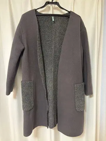 그레이 오픈 프론트 체스터 코트