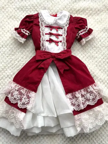 MSD 사이즈 인형용 클래시컬 빨간색 드레스