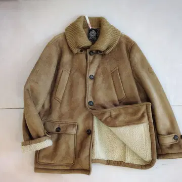 VAN 브라운 카멜 쉘파 자켓 페이크 무스탕 보아 안감 LL