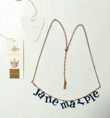 제인 마플 로고 모티브 목걸이 블루 골드