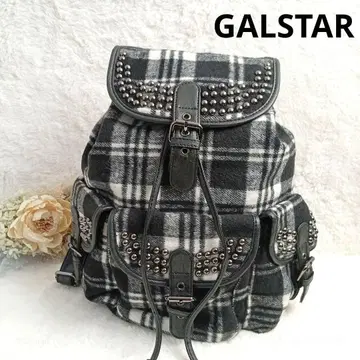[ GALSTAR ] 스터드 체크 무늬 백팩