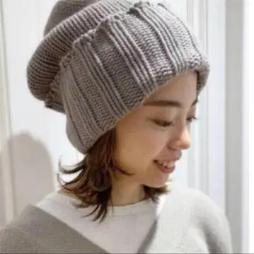 [컨디션 최상] 뮤즈 두지엠 클라세 캐시미어 100% 니트 모자 그레이지