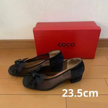 coca 블랙 리본 포함 메쉬 펌프스(23.5cm)