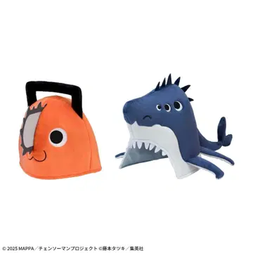 극장판 [체인소 맨 레제편] 프리미엄 봉제 인형 모자 '포치타 & 빔'