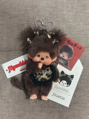 monchhichi x jouetie 레오파드 키체인 브라운 새상품