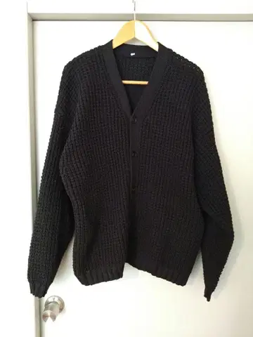 무지 라보 공기를 머금은 실로 짠 와플 편직 가디건 남녀 공용