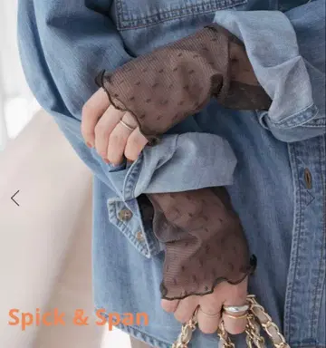 택 포함 새상품 Spick & Span 도트 튤 하이넥 풀오버
