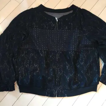 소말리아 레이스 블랙 점퍼 볼륨 슬리브