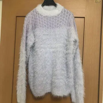 더즈린 퍼플 샤기 니트