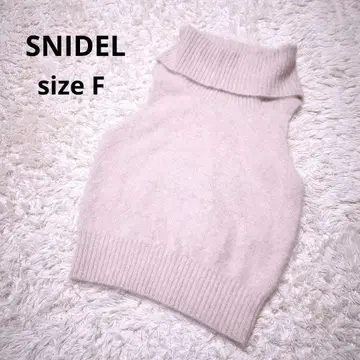 SNIDEL 폭스 알파카 슬리브리스 터틀 풀오버 핑크