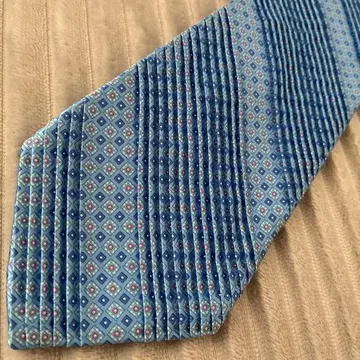 Stefano Ricci 실크 넥타이 블루 계열 기하학 패턴