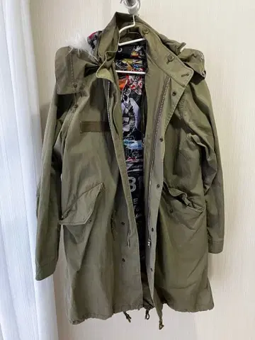 HBNS 후드 부착 모즈 코트 L 사이즈 올리브