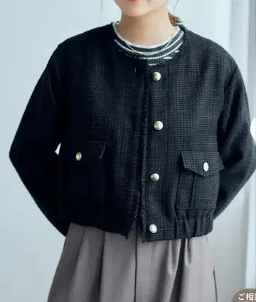 [ COHINA ] 트위드 포켓 블루종 블랙