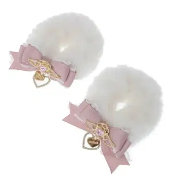 LIZLISA 엔젤 하트 2개 세트 퍼 스크런치