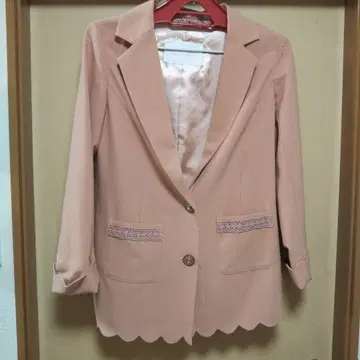 핑크 테일러드 자켓 레이스 포함