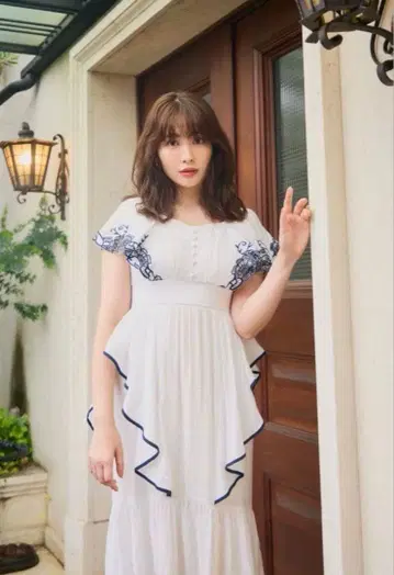 Cutwork Embroidery Angel Sleeve Dress