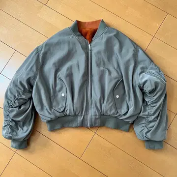 GYDA 카키 MA-1 자켓 플리스 안감 부착 리버서블