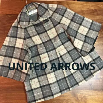[새상품급] UNITED ARROWS 울 판초 글렌체크