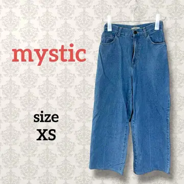 미스틱 [ XS ] 하이웨스트 와이드 레그 데님 코튼 루즈핏 청바지