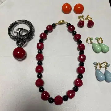 빈티지 레트로 팝 액세서리 묶음 판매 목걸이, 귀찌