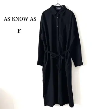 Z12-035 AS KNOW AS 롱 셔츠 원피스 F 블랙 리본