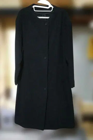 QVC 블랙 롱 코트 버튼 포함 13호