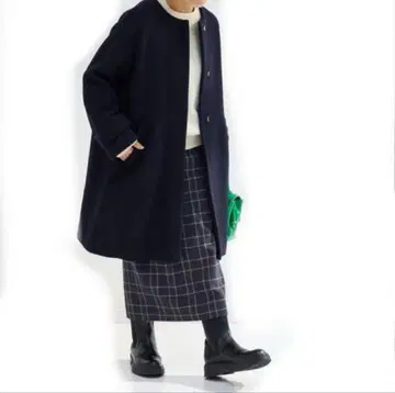 그린 라벨 릴랙싱 소프트 멜톤 A라인 코트 xs