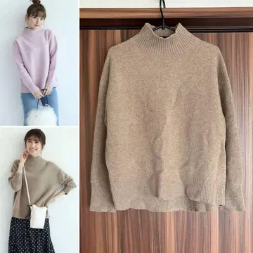 아푸와이저 리셰 울 캐시미어 터틀 풀오버 모카