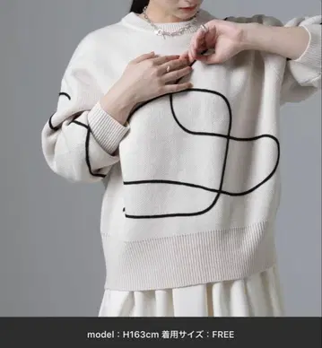 나노 유니버스 라인 디자인 니트 스웨터 FREE 사이즈