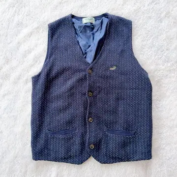 크로커다일 베스트 남성용 네이비 악어 자수 버튼 골프 신사