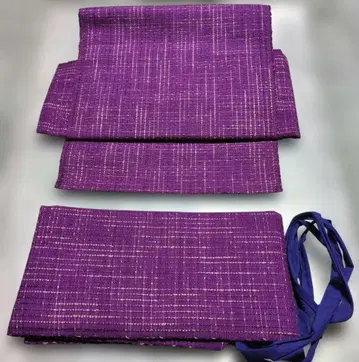 만든 오비 태고 매듭 일본제 쇼와 레트로 보라색 직물